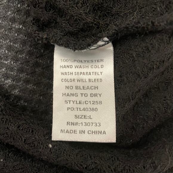 Umgee Floral Embroidered Waffle Knit Off Shoulder Sweater Size Large - Picture 6 of 8